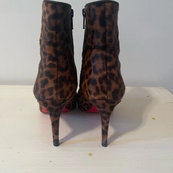 Christian Louboutin Brown Leopard Ankle Boots - Picture 4 of 6
